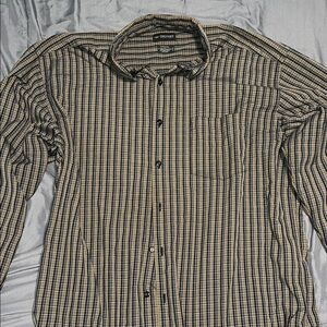 Dockers Men's Plaid Shirt - Navy and Tan